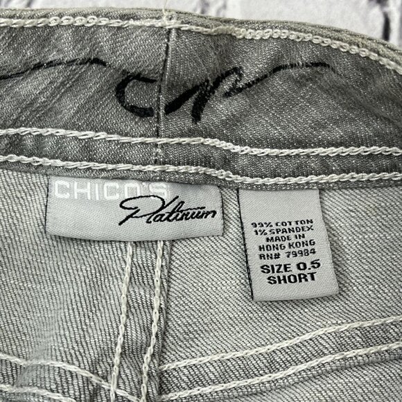 Chico's Platinum Gray  Jeans 6 Short - Picture 2 of 5